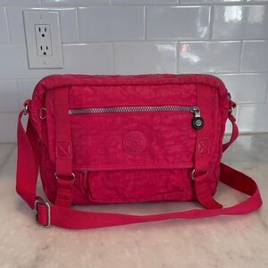 Kipling Gracy Purse Crossbody Bag Vibrant Hot Pink Nylon Handbag